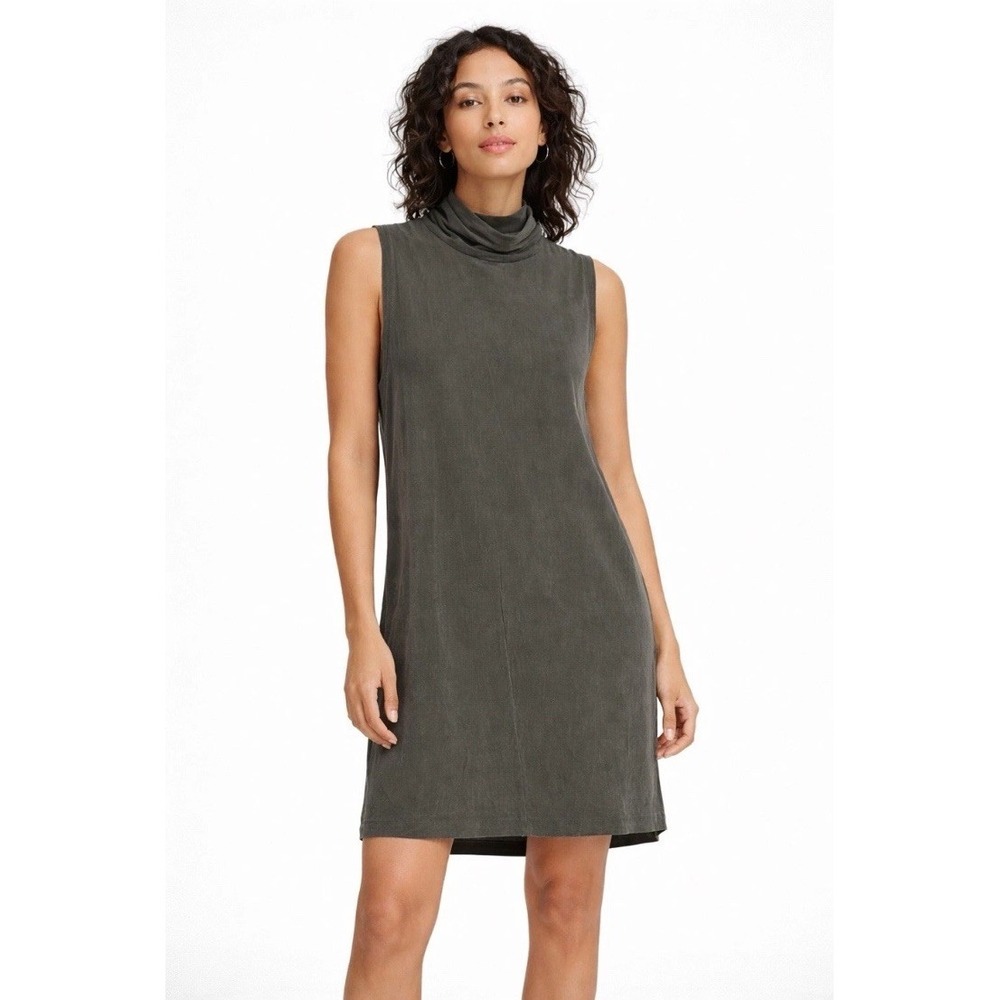 Lululemon The‎ Lab Atlin Dress Grey Taupe RARE Mock Neck Sleeveless Drape 1260